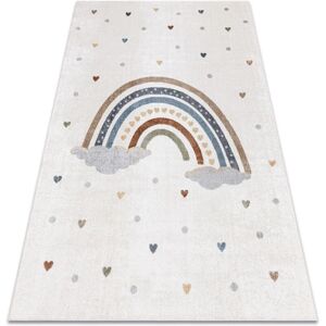 RUGSX Carpet BONO 724 RAINBOW HEART cream / light gray multicolour 200x290 cm