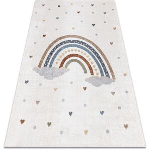RUGSX Carpet BONO 724 RAINBOW HEART cream / light gray multicolour 120x170 cm