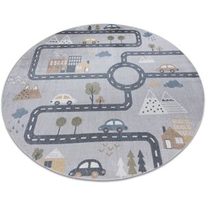 Rugsx - Carpet bono 726 circle street, city light grey / cream grey round 160 cm