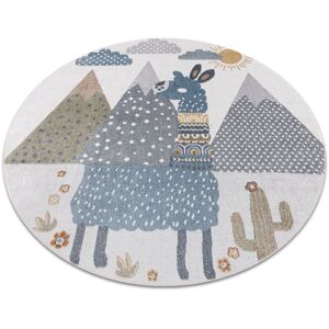 Rugsx - Carpet bono 8275 circle Lama cream / light grey multicolour round 140 cm