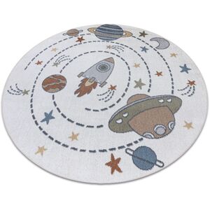 Rugsx - Carpet bono 8288 circle Space, planets cream / anthracite multicolour round 200 cm
