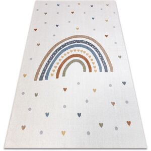 RUGSX Carpet BONO 8302 Rainbow, hearts cream / brown multicolour 160x220 cm