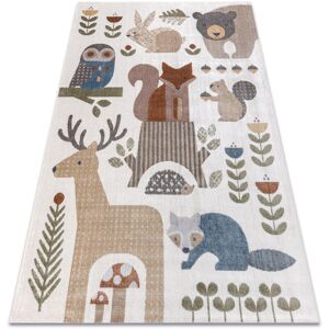 RUGSX Carpet BONO 8425 Forest animals cream / brown multicolour 160x220 cm