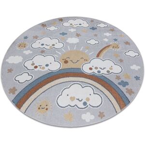 Rugsx - Carpet bono 8437 circle Clouds, sky, light grey / cream grey round 200 cm