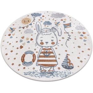 Rugsx - Carpet bono 8441 circle bunny sailor cream / blue multicolour round 200 cm