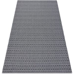 Rugsx - Carpet casa, eco sisal Boho Eyelets 22075 black / grey, recycled carpet grey 114x170 cm