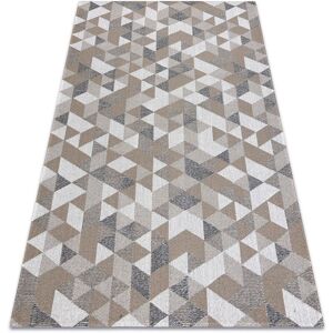 Rugsx - Carpet casa, eco sisal Boho Triangles 2816 cream / taupe, recycled carpet beige 114x170 cm