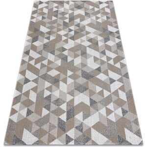 Rugsx - Carpet casa, eco sisal Boho Triangles 2816 cream / taupe, recycled carpet beige 133x190 cm