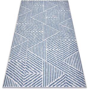 RUGSX Carpet color 47176360 sisal lines, triangles, zigzag beige / blue blue 60x110 cm