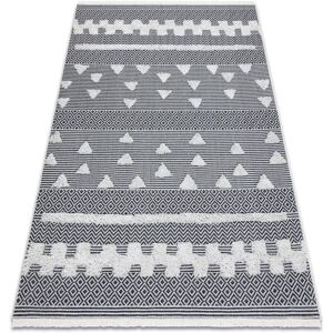 RUGSX Carpet ECO SISAL Boho MOROC Geometric 22321 fringe - two levels of fleece cream / grey, recycled carpet beige 175x270 cm