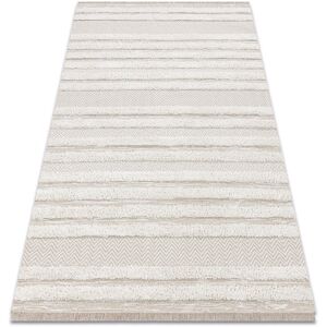 RUGSX Carpet eco sisal moroc 22329 zigzag, lines boho fringe - structural beige / cream beige 175x270 cm