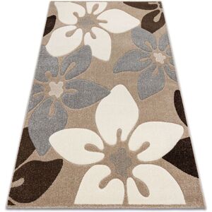 RUGSX Carpet feel 1602/15055 flowers beige / grey beige 280x370 cm