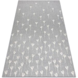 Rugsx - Carpet flat 48779/637 Flowers - grey cream grey 160x230 cm