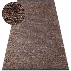 Rugsx - Carpet florence 24021 One-colour, glamour, flat woven, fringes - brown brown 78x150 cm