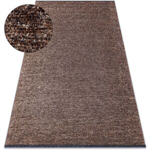 Rugsx - Carpet florence 24021 One-colour, glamour, flat woven, fringes - brown brown 195x290 cm