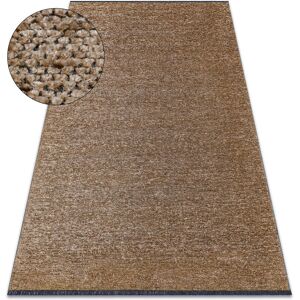 Rugsx - Carpet florence 24021 One-colour, glamour, flat woven, fringes - dark beige beige 118x170 cm