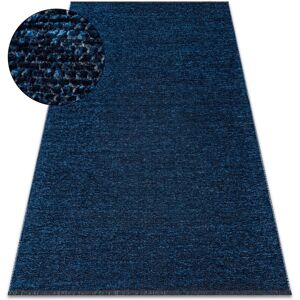 Rugsx - Carpet florence 24021 One-colour, glamour, flat woven, fringes - navy blue blue 175x270 cm