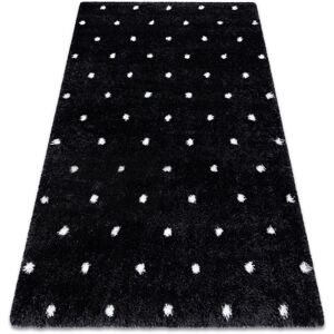 RUGSX Carpet fluffy 2370 shaggy dots - anthracite / white black 200x290 cm