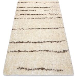Rugsx - Carpet fluffy 2371 shaggy stripes - cream / beige beige 80x150 cm