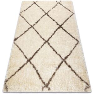 RUGSX Carpet fluffy 2373 shaggy trellis - cream / beige beige 180x270 cm