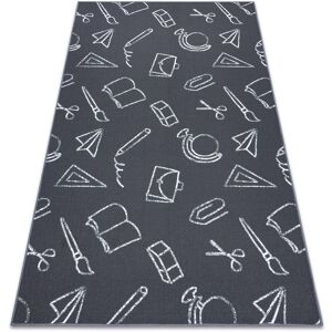 Rugsx - Carpet for kids school children's grey grey 150x400 cm