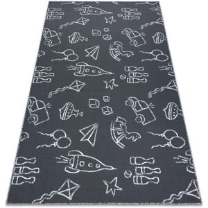Rugsx - Carpet for kids toys to play, children's - grey grey 100x300 cm