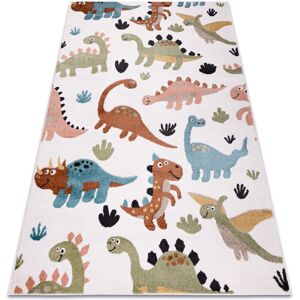 RUGSX Carpet fun Dino for children, dinosaurs cream multicolour 160x220 cm