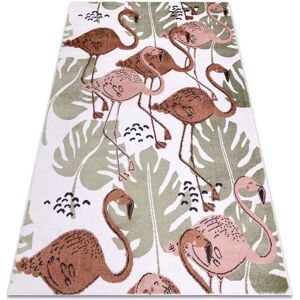 RUGSX Carpet fun Flami for children, flamingos cream multicolour 240x330 cm