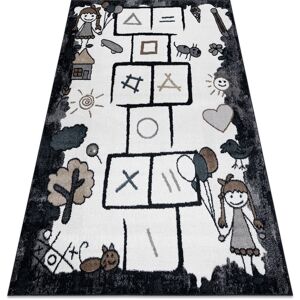 Rugsx - Carpet fun Hop for children, hopscotch, animals black black 280x370 cm