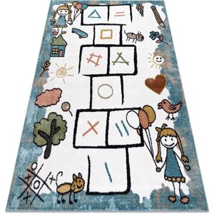 Rugsx - Carpet fun Hop for children, hopscotch, animals blue blue 280x370 cm