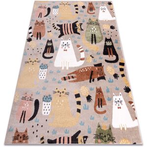 RUGSX Carpet fun Kittens for children, cats beige multicolour 200x290 cm