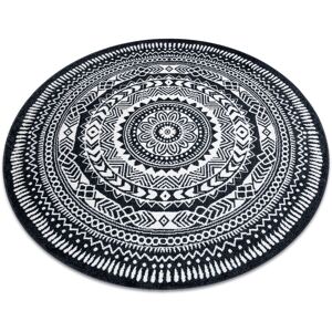 RUGSX Carpet FUN Napkin circle - black black round 100 cm