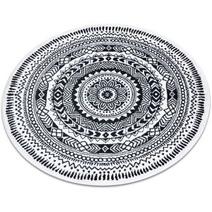 Rugsx - Carpet fun Napkin circle - cream black round 100 cm