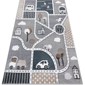 Rugsx - Carpet fun Strade for children, street, town grey grey 280x370 cm