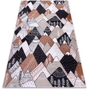 RUGSX Carpet FUN Tops for children, mountains, peaks cream multicolour 280x370 cm