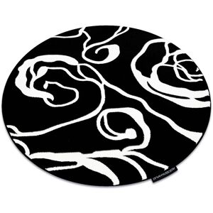 Rugsx - Carpet hampton Rosa circle rose, flowers black black round 200 cm