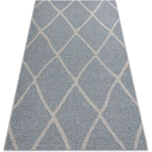 Rugsx - Carpet house sisal 40345 Trellis, Flat woven, woolish effect grey / blue blue 160x220 cm