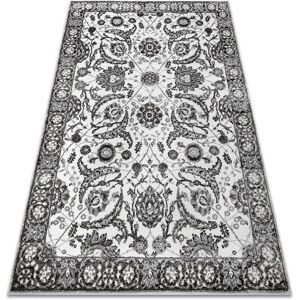 Rugsx - Carpet mateo 8037/644 Modern frame, flowers - structural grey grey 80x150 cm