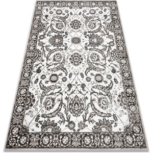 Rugsx - Carpet mateo 8037/944 Modern frame, flowers - structural grey / beige beige 280x370 cm