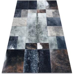 Rugsx - Carpet patchwork 21719 black - Cowhide grey 120x170 cm