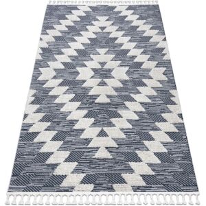 Rugsx - Carpet sevilla Z250A diamonds blue / grey Fringe Berber Moroccan shaggy blue 180x270 cm