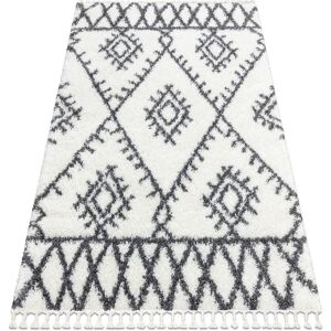 Rugsx - Carpet union 3481 Zigzag cream / grey Fringe Berber Moroccan shaggy white 80x150 cm