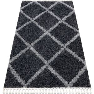 Rugsx - Carpet union 3482 Trellis grey Fringe Berber Moroccan shaggy grey 200x290 cm