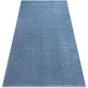 RUGSX Carpet wall-to-wall SANTA FE blue 74 plain, flat, one colour blue 100x150 cm