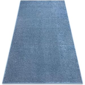 RUGSX Carpet wall-to-wall SANTA FE blue 74 plain, flat, one colour blue 400x450 cm
