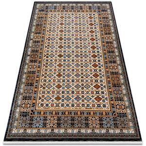 RUGSX Carpet Wool keshan fringe, Frame oriental 6428/53551 beige / navy multicolour 200x290 cm