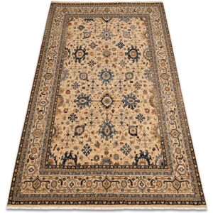 RUGSX Carpet Wool keshan fringe, oriental classic 7521/53555 beige / navy beige 200x290 cm