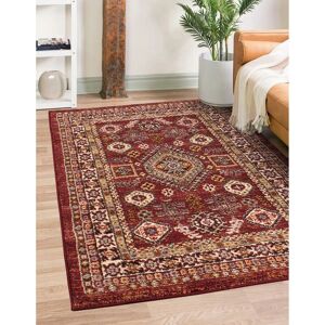 LORD OF RUGS Cashmere Traditional Oriental Kilim Design Soft Living Room Bedroom Red Rug Small 80x150 cm (2'7''x4'11'')
