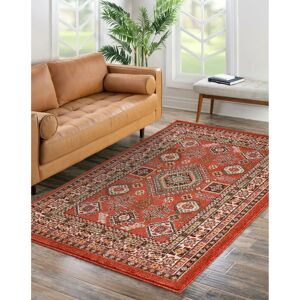 LORD OF RUGS Cashmere Traditional Oriental Kilim Design Soft Living Room Bedroom Terracotta Rug Small 80x150 cm (2'7''x4'11'')