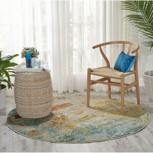 LORD OF RUGS Celestial CES02 Sea Life Rug for Living Room Bedroom Modern Abstract Multi Colours Rug Round X-Large 239x239 cm (7'10''x7'10'') Circle